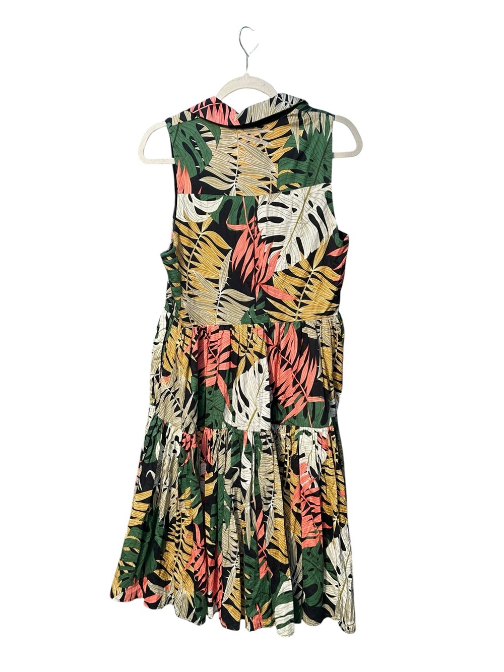 Anthropologie Eri+Ali Foliage Tropical Palm Print Dress Size M - Picture 5 of 9